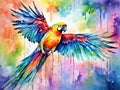Parrot Watercolor Parrot illustration Tropical bird watercolor Made With Generative AI illustration
