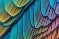 parrot wing under the microscope in soft pastel color. macro art concept. wallpaper, Generative AI Royalty Free Stock Photo