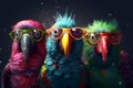 Parrots party. Generate Ai