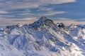 Parsenn mountain swiss alps panorama in winter