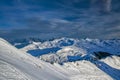 Parsenn mountain swiss alps panorama in winter