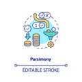 Parsimony concept icon