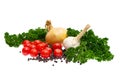 Parsley, onions. garlic, tomatoes, peppers Royalty Free Stock Photo