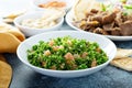 Parsley tabbouleh with tomato and cous cous Royalty Free Stock Photo