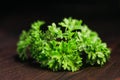 Parsley on a wooden board