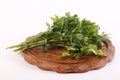 Parsley on a wooden plate Royalty Free Stock Photo