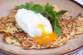 Parsnip pancakes with egg Royalty Free Stock Photo