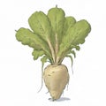 Parsnip watercolor illustration sketch drawing style clipart