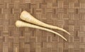 Parsnips on a wood cutting board Royalty Free Stock Photo