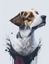 Parson Russell Terrier Dog white background Splash Art 1