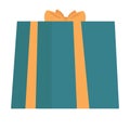 Gift box icon. Flat illustration of gift box vector icon for web Royalty Free Stock Photo