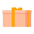 Gift box icon. Flat illustration of gift box vector icon for web Royalty Free Stock Photo
