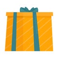 Gift box icon. Flat illustration of gift box vector icon for web Royalty Free Stock Photo