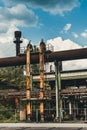 Part of the abandoned coal and steel production plant in Landschaftspark Duisburg-Nord. The landscape park is a public park around Royalty Free Stock Photo