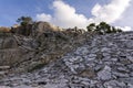 Part of the abandoned Penteli marble quarry in Attika, Greece