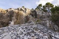 Part of the abandoned Penteli marble quarry in Attika, Greece