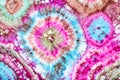 Part of abstract bright ornament in tie-dye batik Royalty Free Stock Photo