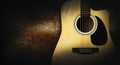 Part of acoustic guitar on old rusty background Royalty Free Stock Photo