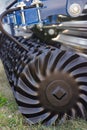 Part of agricultural disk harrow. Modern technology in agriculture concept Royalty Free Stock Photo