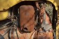 Part of an agricultural machinery engine damaged by the passage of time Royalty Free Stock Photo