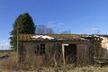 Part of the Airfield buildings still left standing but in disrepair at the old Wartime Airfield of Stracathro Royalty Free Stock Photo