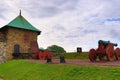 Akershus Fortress wall and cannons at Oslo Norway Royalty Free Stock Photo