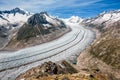 Part of the Aletsch glacier, Jungraujoch behind Royalty Free Stock Photo