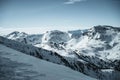 Part of the Alps in Austria, Nocky mountains photographed from a slope in February. Royalty Free Stock Photo