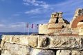 Part of ancient city wall in the city of Nesebar in Bulgaria Royalty Free Stock Photo