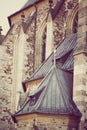 Part of an ancient gothic catholic church in Chech Republic Brno with vintage treatment Royalty Free Stock Photo