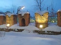 A part of ancient Kitay Gorod wall in Moscow, Russia