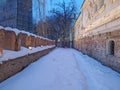 A part of ancient Kitay Gorod wall in Moscow, Russia