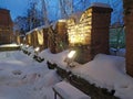 A part of ancient Kitay Gorod wall in Moscow, Russia