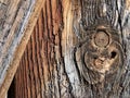 Part of an ancient wooden gate with beautiful wood grain Royalty Free Stock Photo