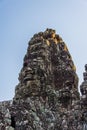 Bodhisattva face tower at Bayon castle. Royalty Free Stock Photo