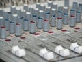 Part of an audio sound mixer with buttons Royalty Free Stock Photo