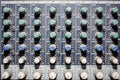 Part of an audio sound mixer with buttons and sliders Royalty Free Stock Photo