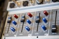 Part of an audio sound mixer console Royalty Free Stock Photo