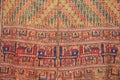 The part of azerbaijan handmade carpet . Azerbaijan s national carpets ornament handmade painted background closeup . The part of