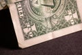 Part of a banknote one dollar macro Royalty Free Stock Photo