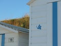 Part of beach cabins in summer