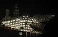 Liufeboats at part of big crane vessel in rotterdam harbour Royalty Free Stock Photo