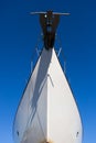 Part of big white ship moored in port Royalty Free Stock Photo