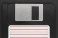 Black floppy disk on black background