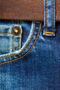 Part of a blue vintage jeans
