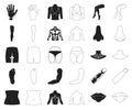 Part of the body, limb black,outline icons in set collection for design. Human anatomy vector symbol stock web Royalty Free Stock Photo