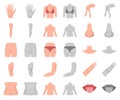 Part of the body, limb cartoon,monochrom icons in set collection for design. Human anatomy vector symbol stock web Royalty Free Stock Photo