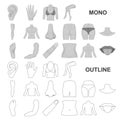 Part of the body, limb monochrom icons in set collection for design. Human anatomy vector symbol stock web illustration. Royalty Free Stock Photo