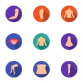 Part of body set icons in flat style. Big collection of part of body vector symbol stock illustration Royalty Free Stock Photo