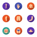 Part of body set icons in flat style. Big collection of part of body vector symbol stock illustration Royalty Free Stock Photo